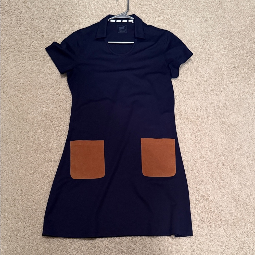 Puma Navy Dress with Brown Pockets